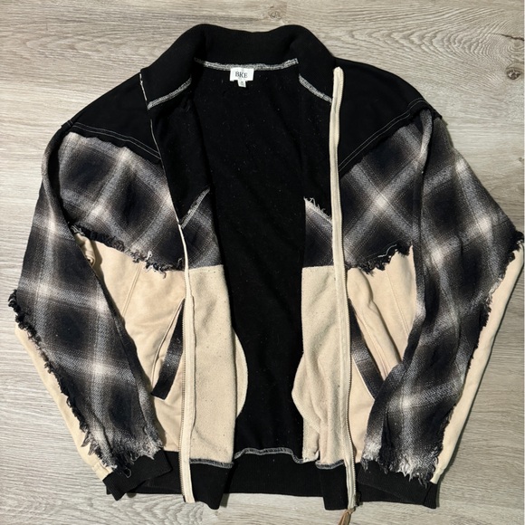 BKE Buckle Pieced Plaid Zipup Patchwork Jacket - Picture 6 of 7